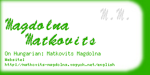 magdolna matkovits business card